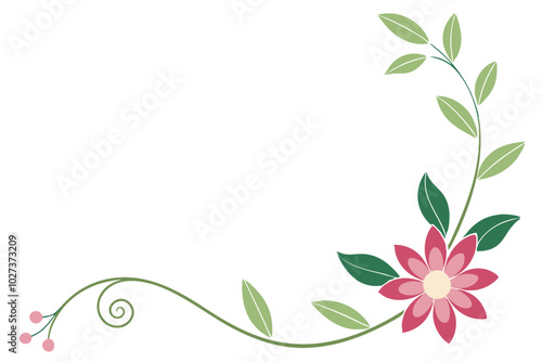 A clean and simple decorative border with floral accents in the corners.