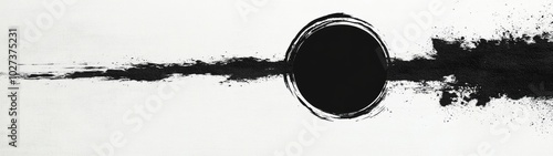 Super Ultrawide Abstract Grunge Ink Circle Painting Background