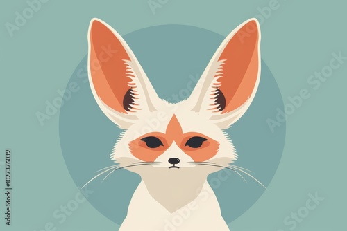 Fennec fox illustration with large ears