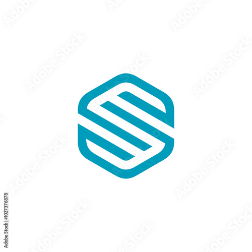 Hexagon Letter S Logo design vector template