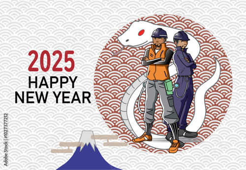 建設作業員の年賀状