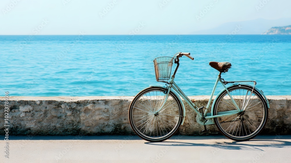 Fototapeta premium Bicycle next to the sea