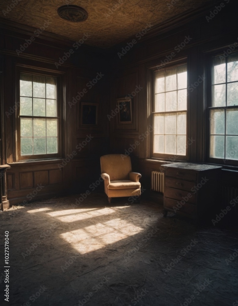 Fototapeta premium interior of a room in an old house