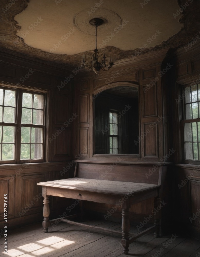 Fototapeta premium interior of a room in an old house