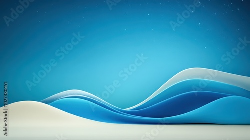 Abstract Aquatic Scene with Soft Waves and Sandy Shoreline photo