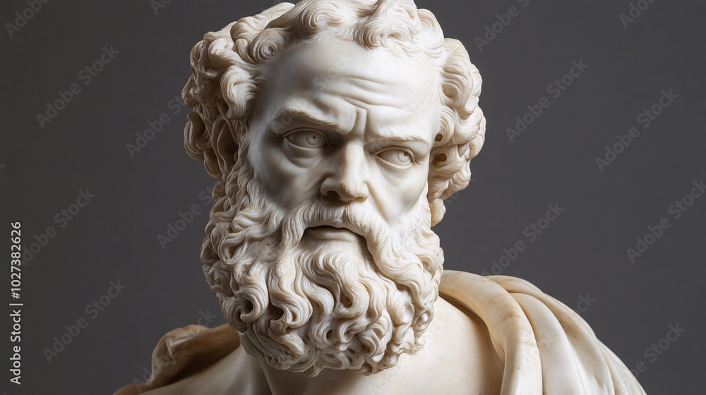Close up of ancient Greek marble sculpture head. Sculpture, architecture and people concept. Close up of ancient Greek marble sculpture head. Sculpture, architecture and people concept.