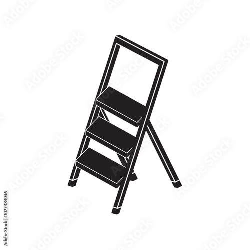 Folding ladder icon vector illustration symbol