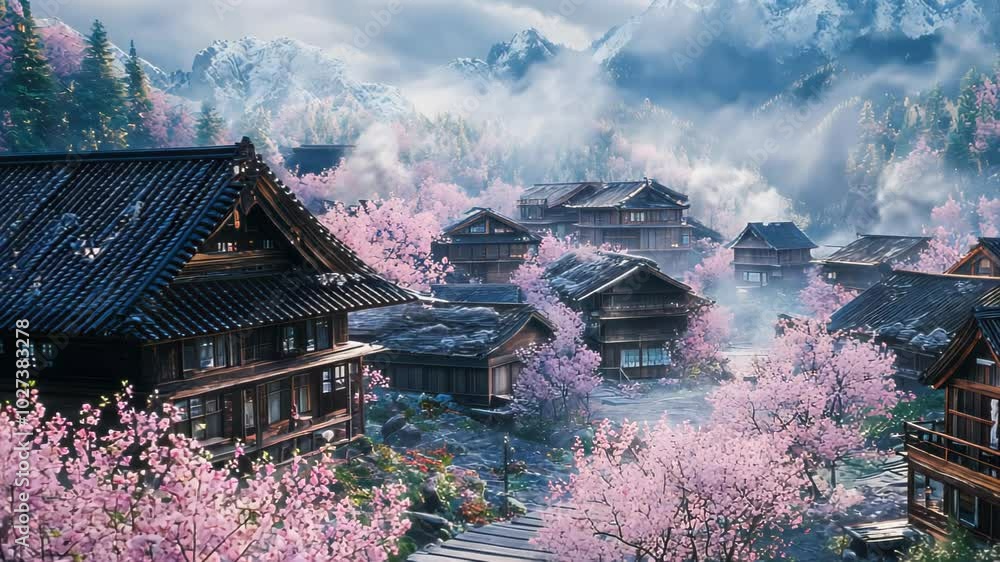 Scenic Village in the Mountains Scenic Village in the Mountains