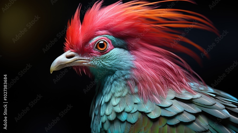 Macro photograph of a green feathered pigeon as texture or background Macro photograph of a green feathered pigeon as texture or background