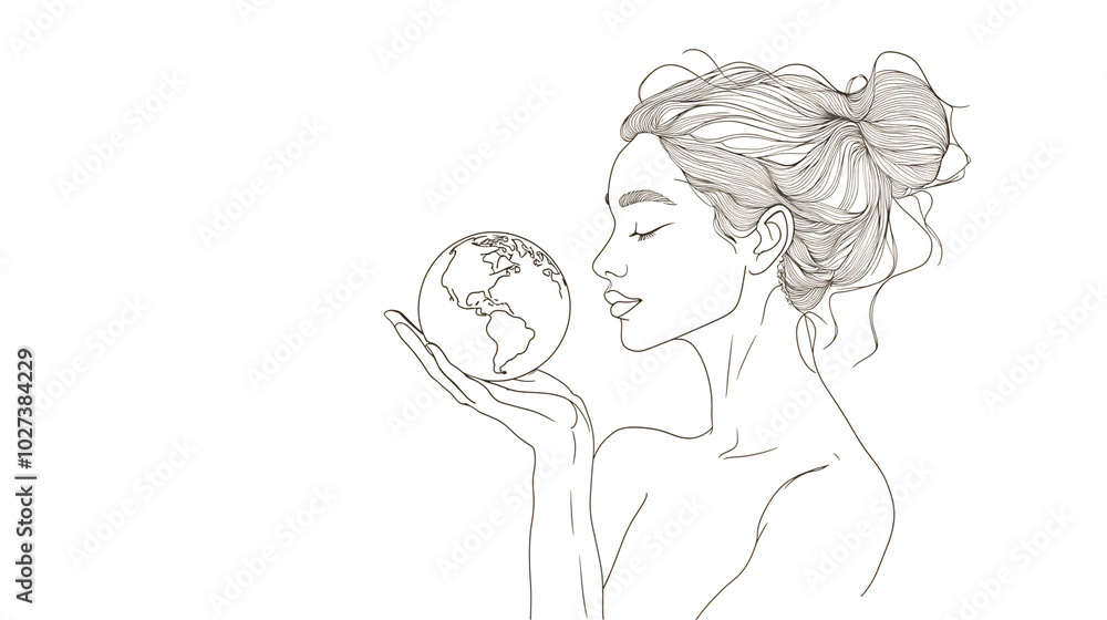 Women day line art illustration. Women Empowerment. March 8. Women day poster. Women day line art illustration. Women Empowerment. March 8. Women day poster.