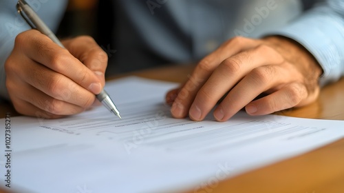 Two Professionals Signing a Legal Business Contract or Agreement