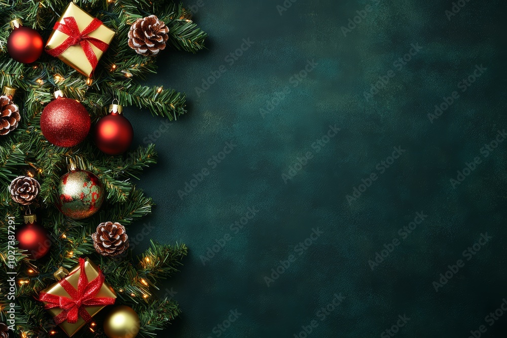 Christmas gifts box on festive background Christmas gifts box on festive background