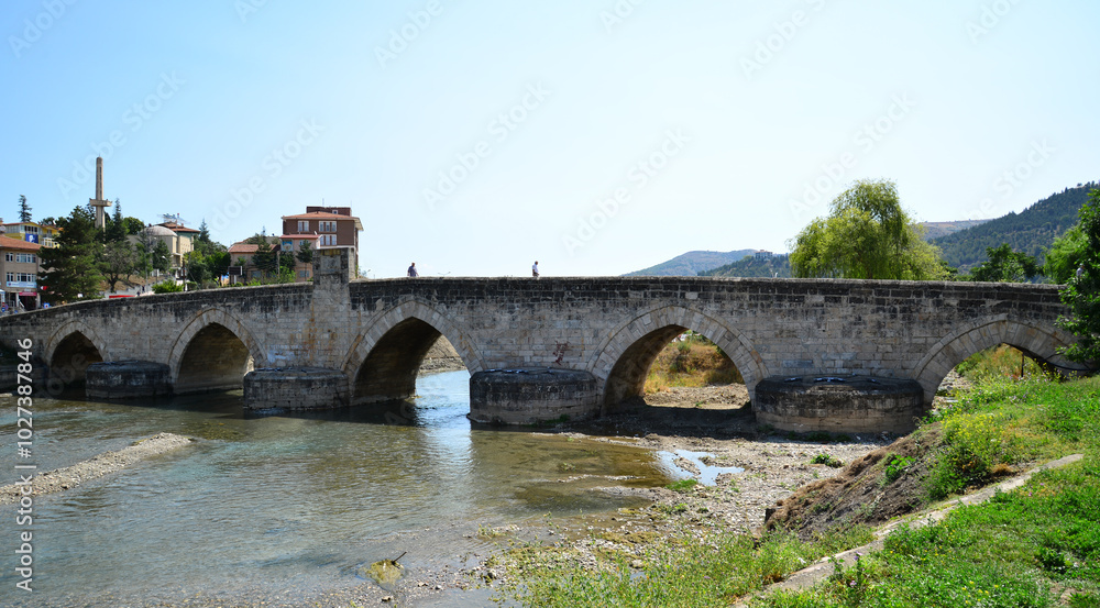 A view from the historical Hidirlik Bridge in Tokat, Turkey A view from the historical Hidirlik Bridge in Tokat, Turkey