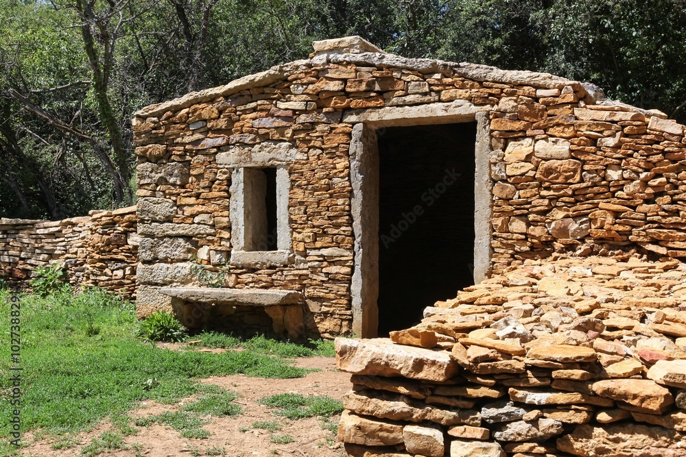 Old and typical stone hut called caborne in French language in Saint Cyr au Mont d'or, France Old and typical stone hut called caborne in French language in Saint Cyr au Mont d'or, France