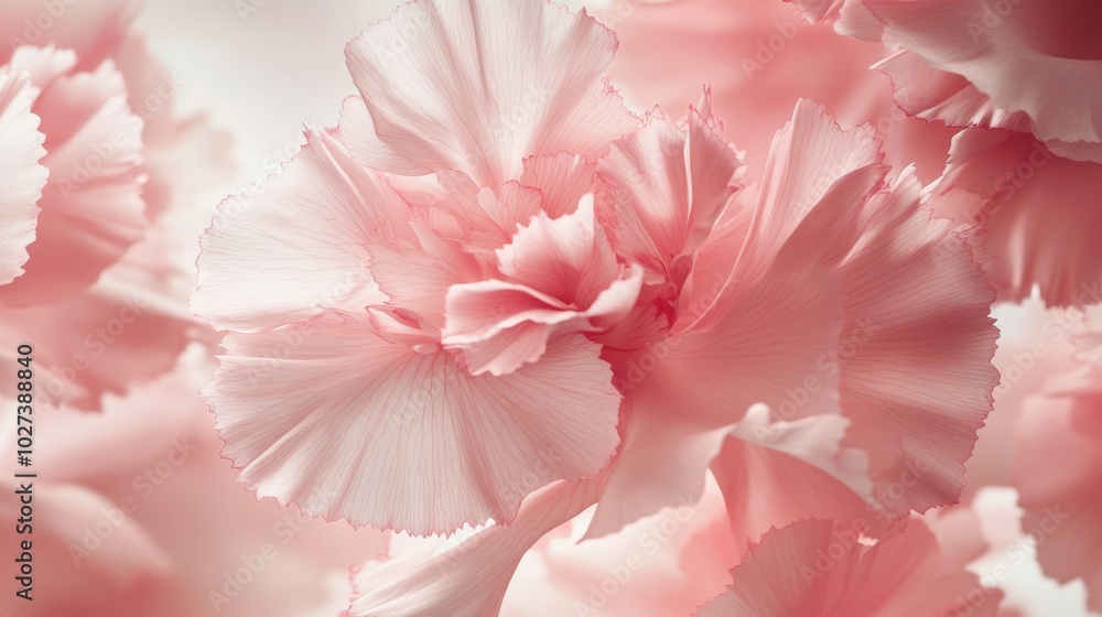 Close-Up of Delicate Pink Flower Petals with Visible Veins Close-Up of Delicate Pink Flower Petals with Visible Veins