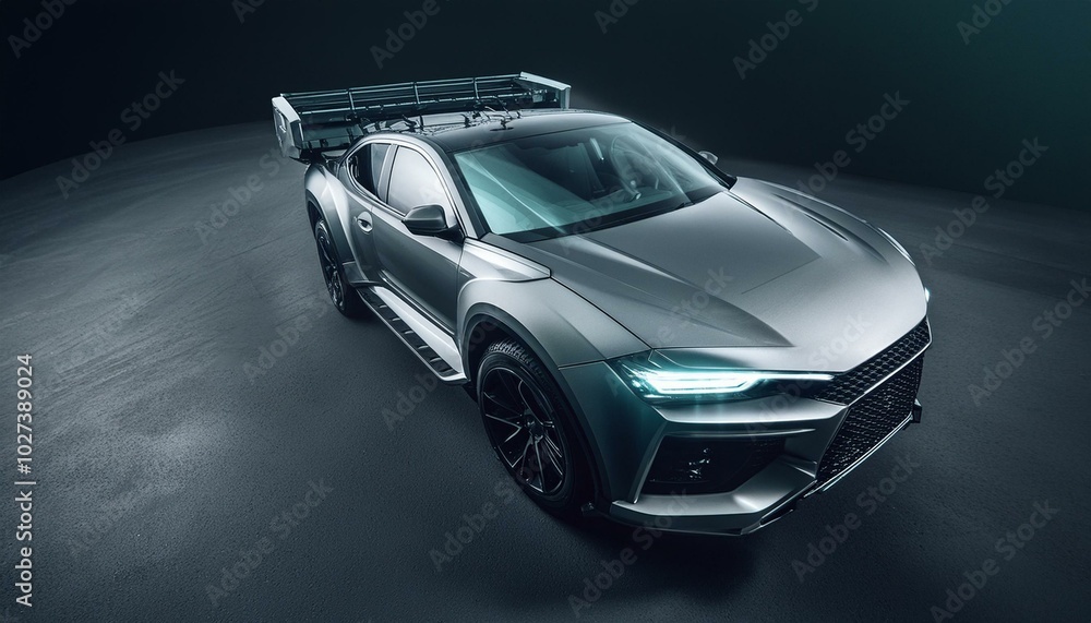Fototapeta premium Futuristic hardcore cyber heavy duty car