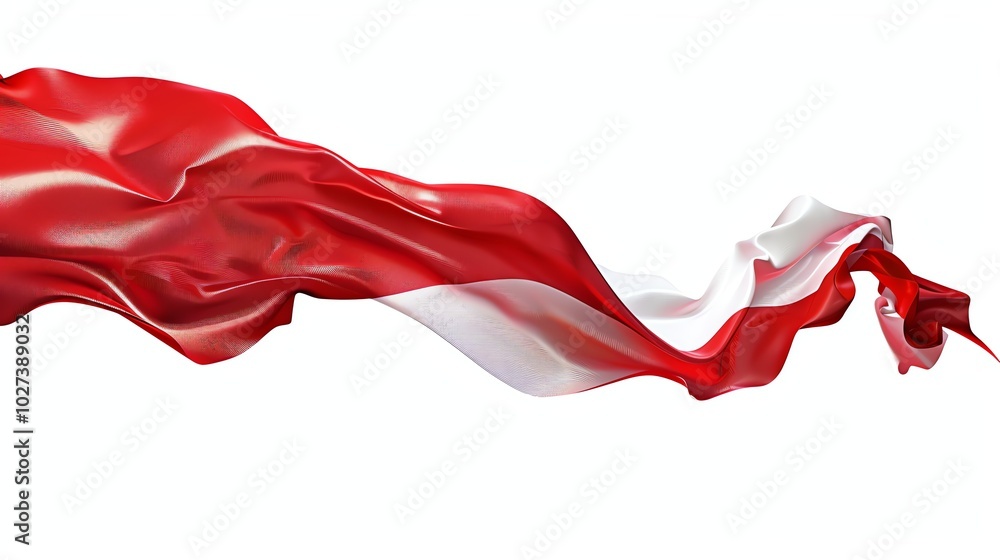 The national flag of Poland waving in the wind. The national flag of Poland waving in the wind.