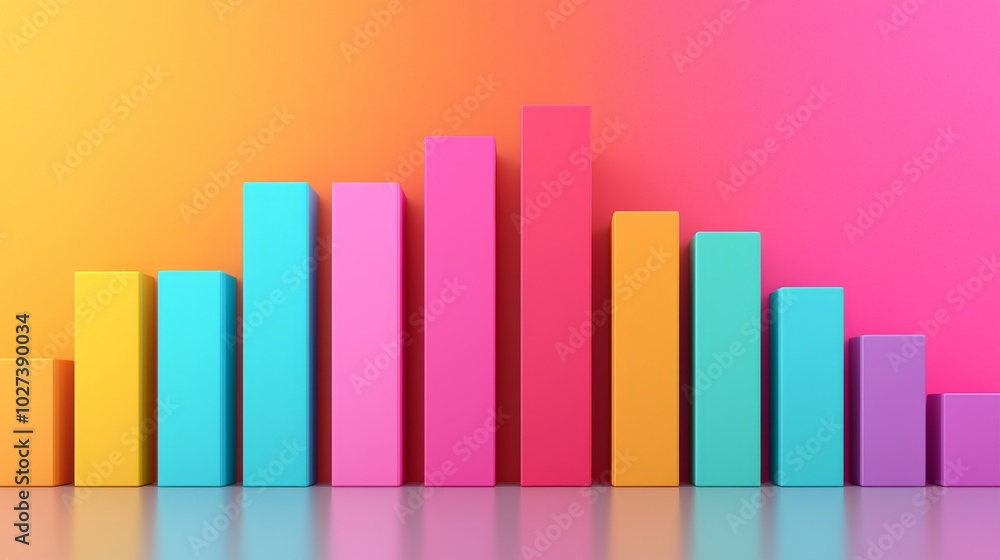 Colorful Bar Graph Abstract Background Colorful Bar Graph Abstract Background
