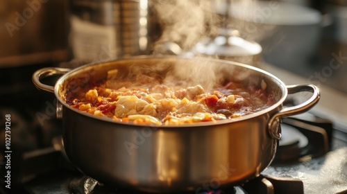 Cooking Choucroute Garnie in a Pot on the Stove