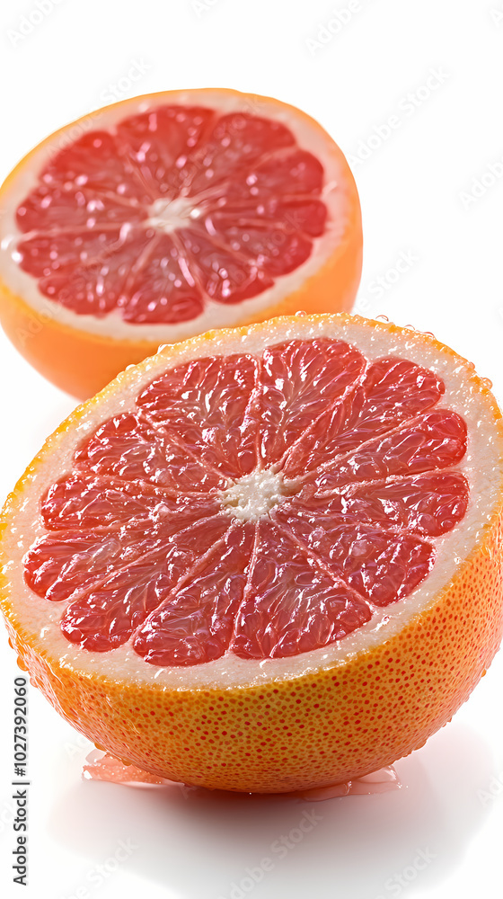 Pomelo fruit with cut in half isolated on white background. Pomelo fruit with cut in half isolated on white background.