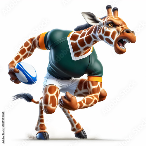 South African Giraffe playing Rugby