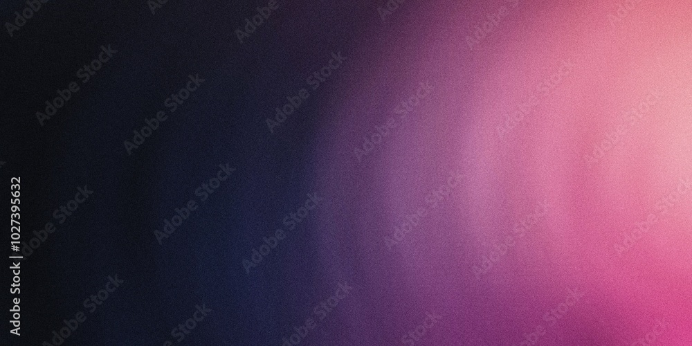 Fototapeta premium Gradient background with deep black, pale rose, and soft lavender tones, featuring refined radial gradients and a light, misty blur, noise texture effect