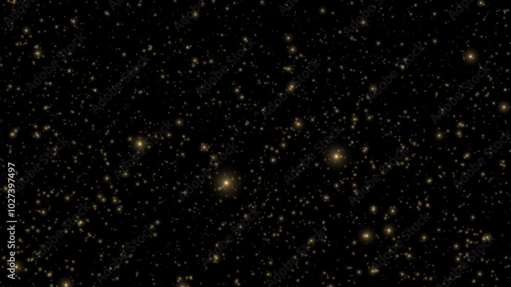 Beautiful loop falling gold stars particles on black abstract background. Beautiful loop falling gold stars particles on black abstract background.