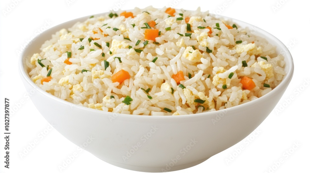 Fluffy Fried Rice Bowl with Colorful Vegetables Fluffy Fried Rice Bowl with Colorful Vegetables
