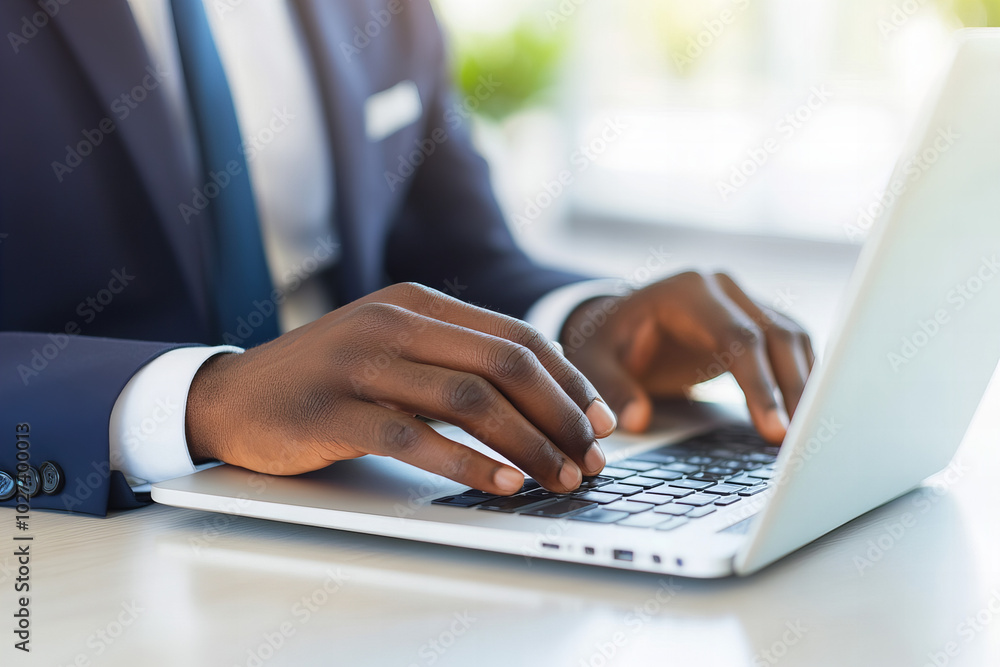 Close-up of Professional Hands Typing on a Laptop Keyboard in a Modern Office Setting – Business Productivity, Remote Work, and Technology Integration with Natural Light and Greenery in Workspace Close-up of Professional Hands Typing on a Laptop Keyboard in a Modern Office Setting – Business Productivity, Remote Work, and Technology Integration with Natural Light and Greenery in Workspace