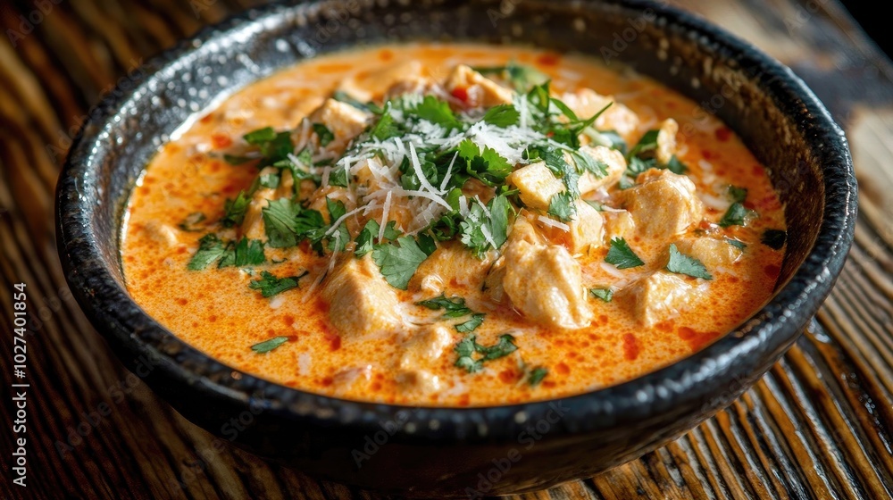 Delicious Chicken Panang Curry in Deep Bowl Delicious Chicken Panang Curry in Deep Bowl