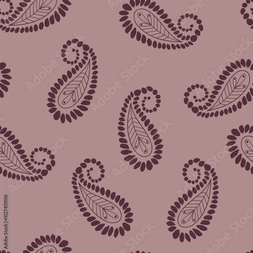 HAND DRAWN PAISLEY ALL OVER PRINT SEAMLESS PATTERN VECTOR ILLUSTRATION