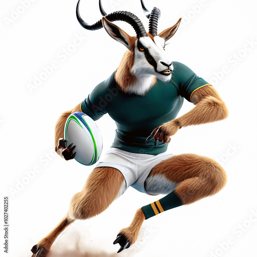 South African Springbok playing Rugby