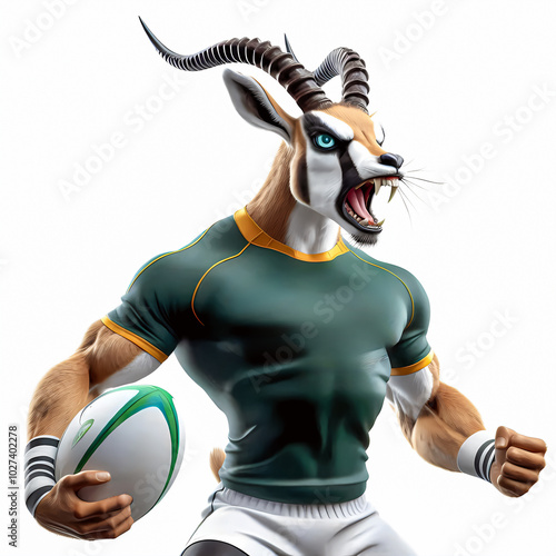 South African Springbok playing Rugby