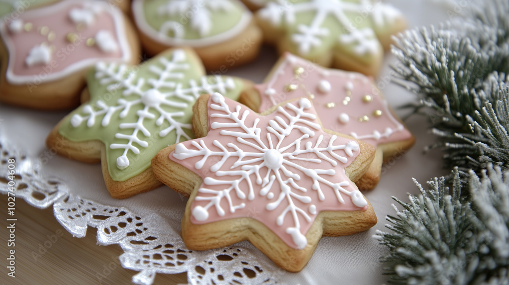 Pastel decorated shortbread christmas cookies Pastel decorated shortbread christmas cookies
