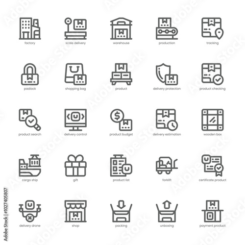 Delivery Control icon pack for your website, mobile, presentation, and logo design. Delivery Control icon outline design. Vector graphics illustration and editable stroke.