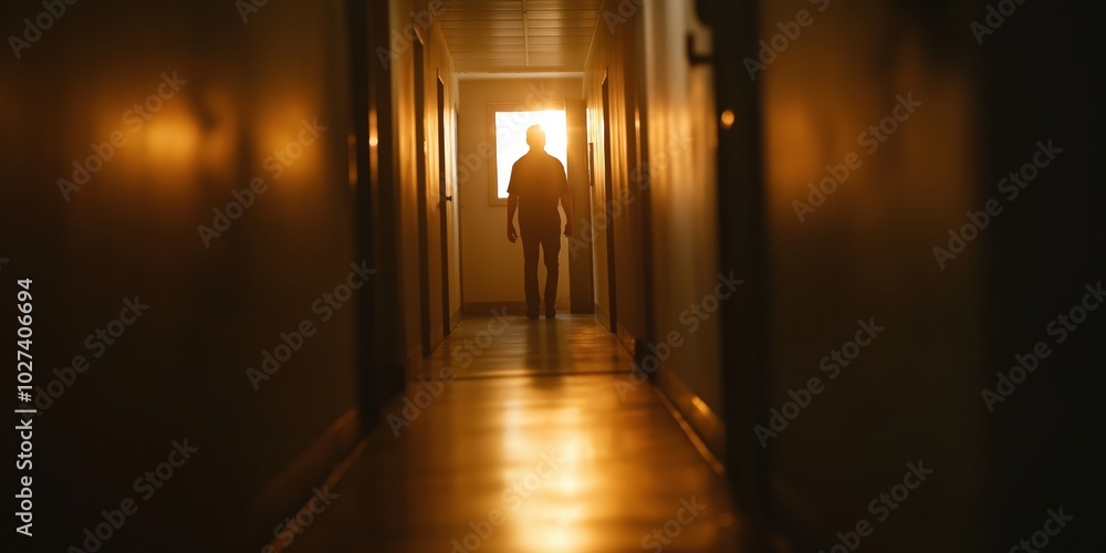 A silhouette of a person walking down a dimly lit hallway toward a bright, inspiring light suggests themes of hope, journey, and the pursuit of new beginnings or escape. A silhouette of a person walking down a dimly lit hallway toward a bright, inspiring light suggests themes of hope, journey, and the pursuit of new beginnings or escape.
