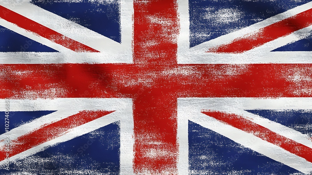 Fototapeta premium A distressed, weathered, and faded Union Jack flag.