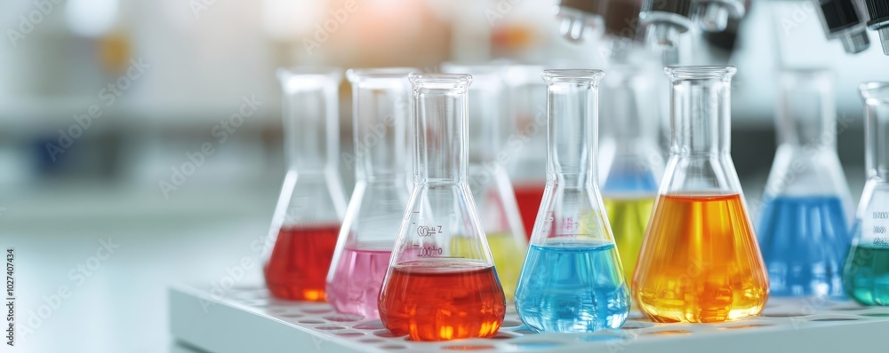 A molecular compound being synthesized in real-time by automated lab equipment, with liquid solutions in various colors flowing through interconnected glass tubes A molecular compound being synthesized in real-time by automated lab equipment, with liquid solutions in various colors flowing through interconnected glass tubes