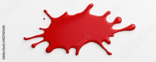 Red paint splash on a white isolated background