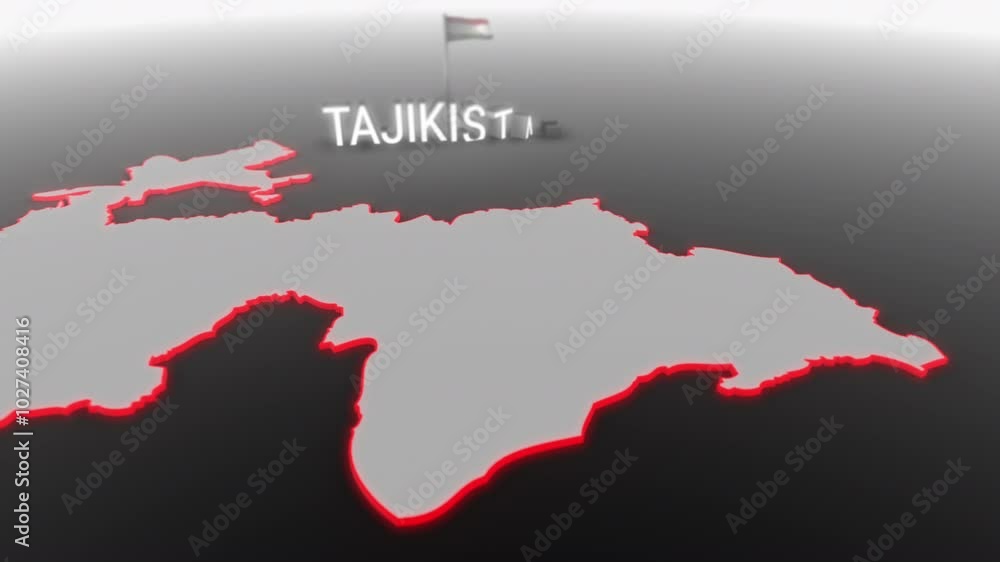 3d animated map of Tajikistan gets hit and fractured by the text “Recession” 3d animated map of Tajikistan gets hit and fractured by the text “Recession”