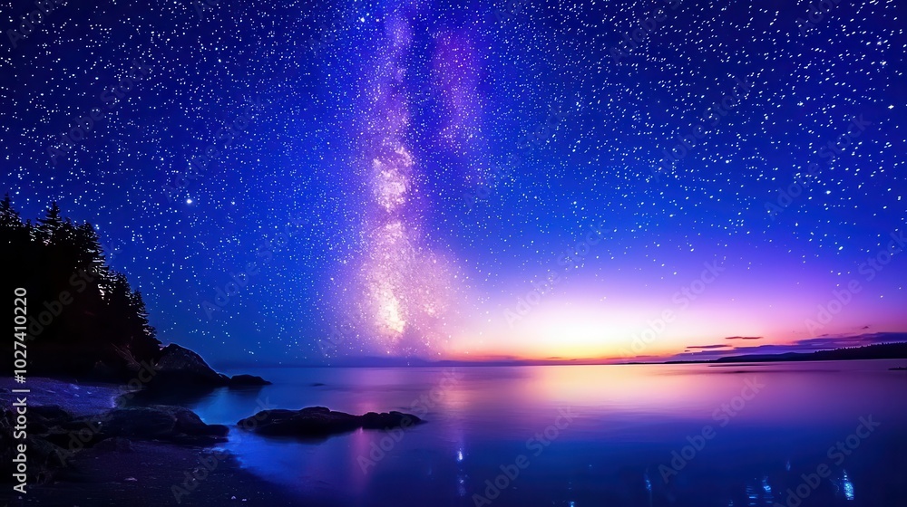 Starry Night Over Calm Waters Starry Night Over Calm Waters