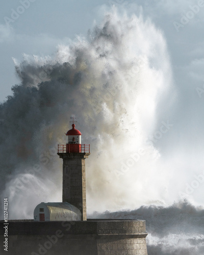 Lighthouse under rough weather (vertical)