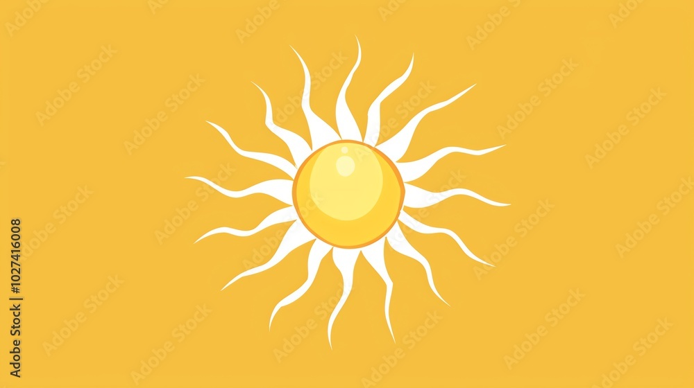 A cartoon sun on a yellow background. A cartoon sun on a yellow background.