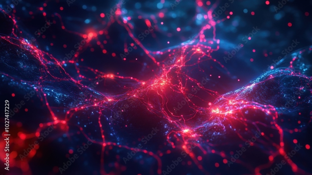 Fototapeta premium Microscopic Network of Mycelium and Communication Paths