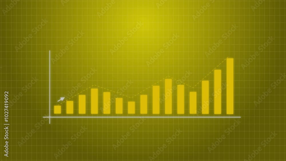 Business graph icon animation background. Business Financial Growing Business Income And Earnings. 4k Animation