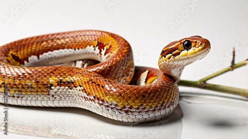 corn snake coiled around a branch