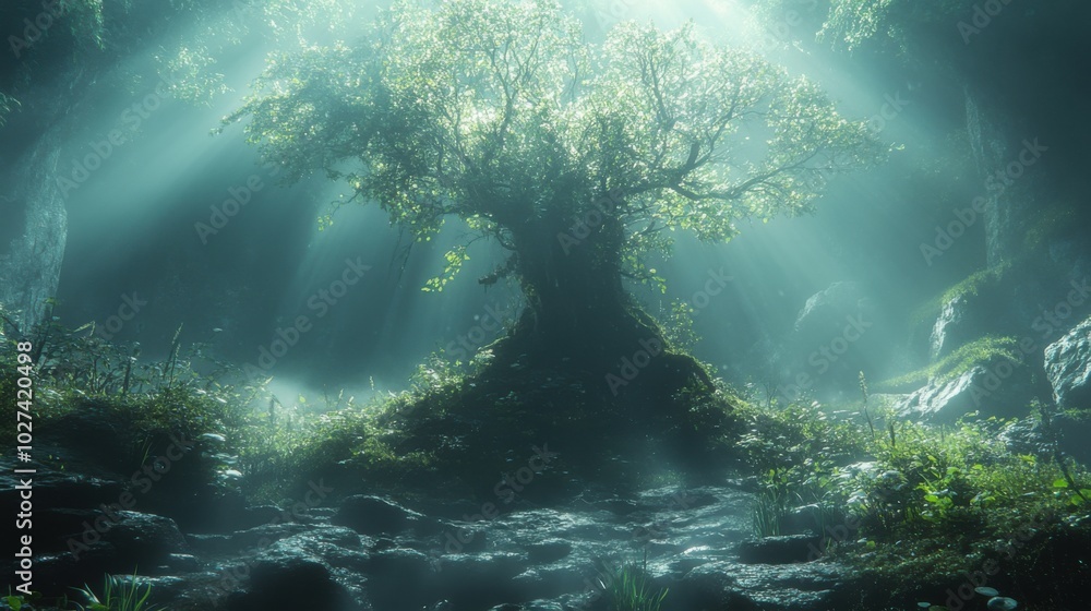 Fototapeta premium underwater scene with rays of light