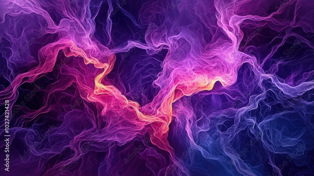 Fototapeta premium Neural network visualizing glowing sentences, futuristic digital environment, [Generative AI language], [AI-powered creativity]