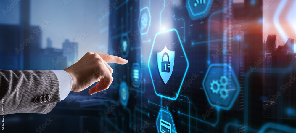 Cyber security system abstract technology background. Technology concept Cyber security system abstract technology background. Technology concept
