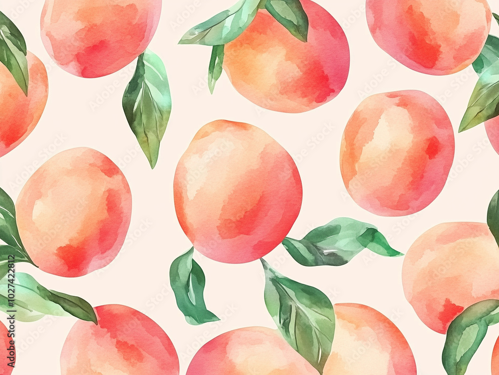 Peach Watercolor Peaches Summer Background: Juicy and Refreshing for Seasonal Art Peach Watercolor Peaches Summer Background: Juicy and Refreshing for Seasonal Art